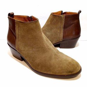 MADEWELL Cait Leather Suede Ankle Zip Boots Booties - Women's Size 6.5